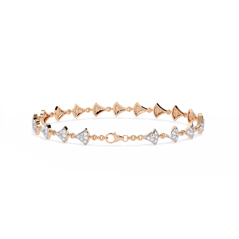 Luxury Gold Bow Link Bracelet with Diamond Accents