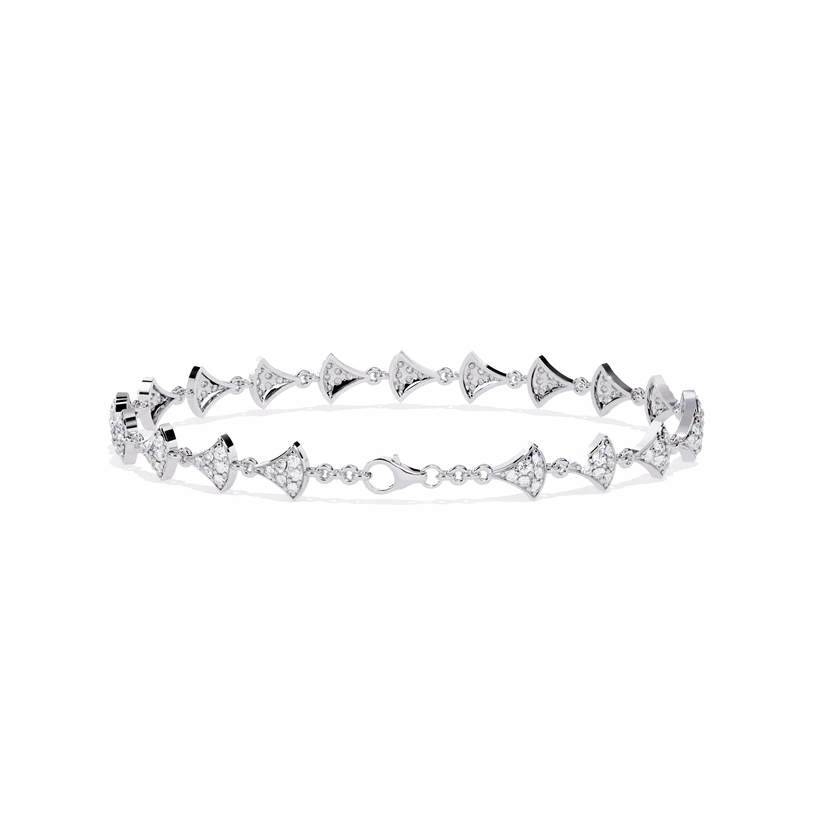 Luxury Gold Bow Link Bracelet with Diamond Accents