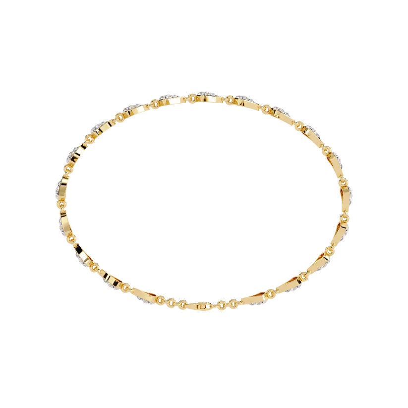 Luxury Gold Bow Link Bracelet with Diamond Accents