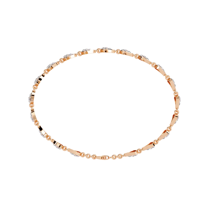 Luxury Gold Bow Link Bracelet with Diamond Accents