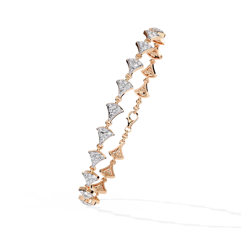 Luxury Gold Bow Link Bracelet with Diamond Accents