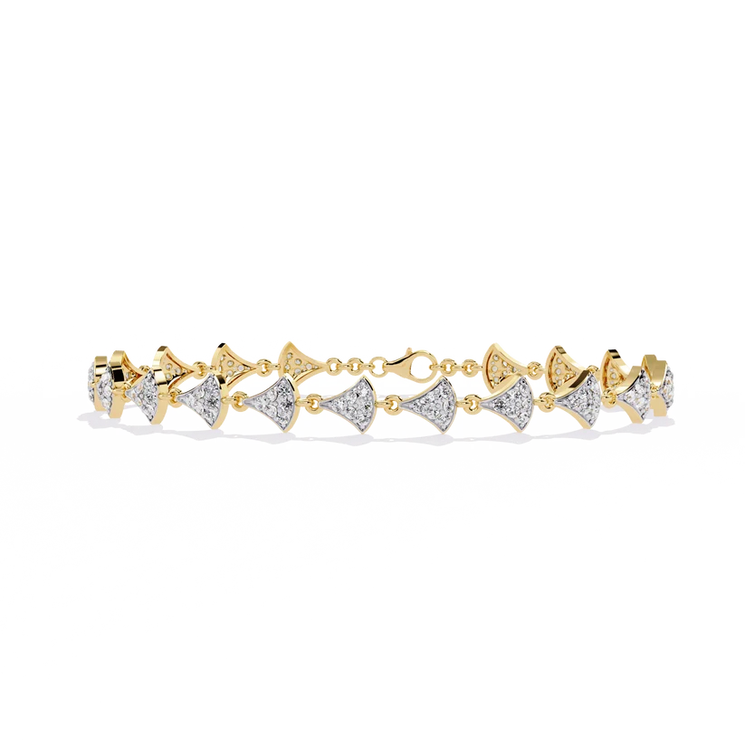 Luxury Gold Bow Link Bracelet with Diamond Accents