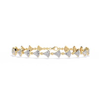 Luxury Gold Bow Link Bracelet with Diamond Accents