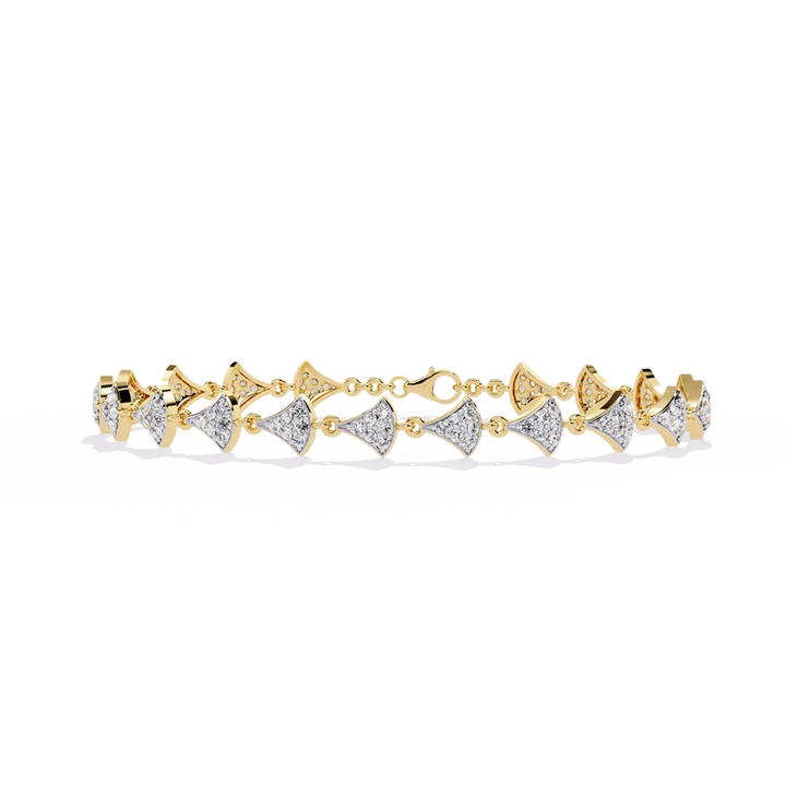 Luxury Gold Bow Link Bracelet with Diamond Accents