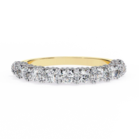 Elegant Diamond Scalloped Half-Eternity Gold Ring