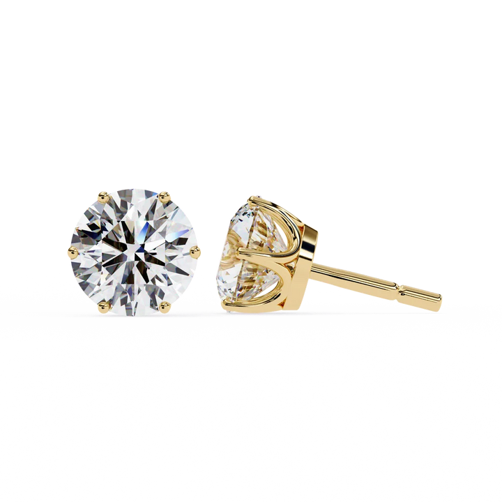 Classic Round Brilliant Solitaire Diamond Stud Earrings