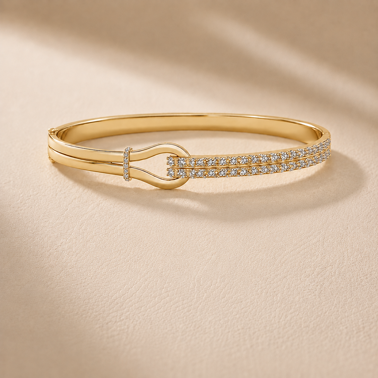 Infinity Knot Double Row Diamond Bangle