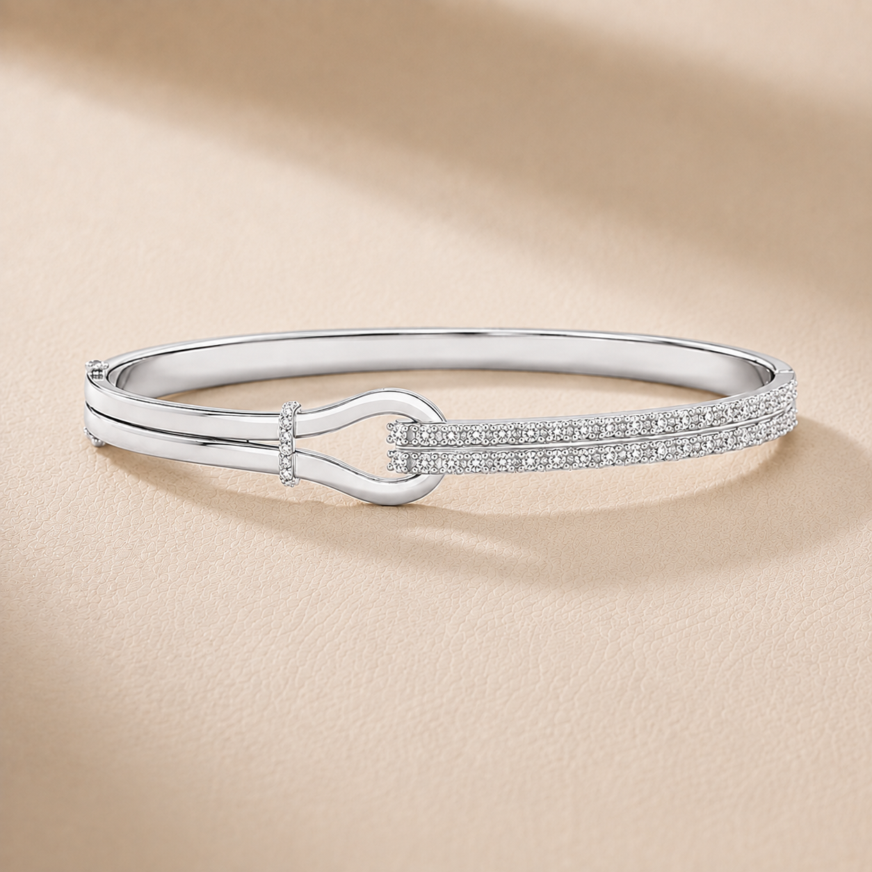 Infinity Knot Double Row Diamond Bangle