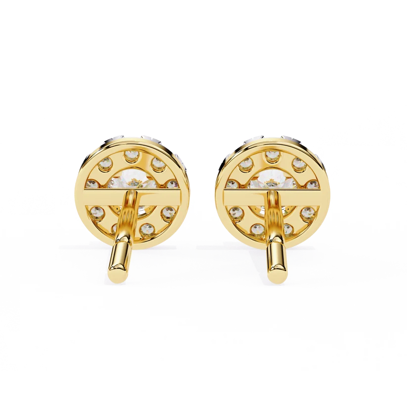 Aurelia Round Brilliant-Cut Diamond Double Halo Stud Earrings ✨