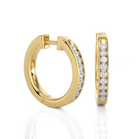 Aurelia Round Diamond Pavé Huggie Hoop Earrings