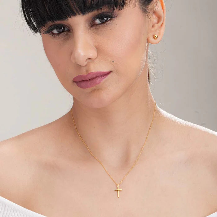 Fede — Yellow Gold Cross Pendant Necklace