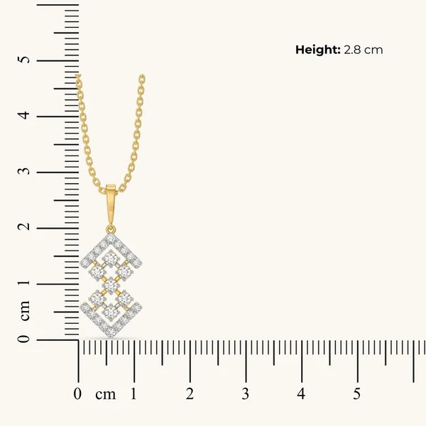 Celestia Geometric Diamond Pendant Necklace