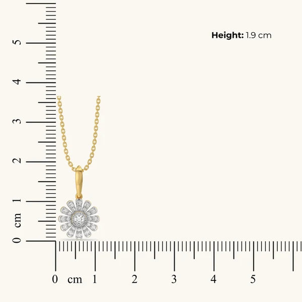 Celestia Floral Halo Diamond Pendant Necklace