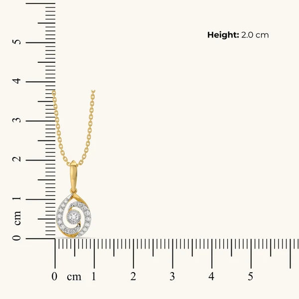 Celestia Swirl Diamond Teardrop Necklace