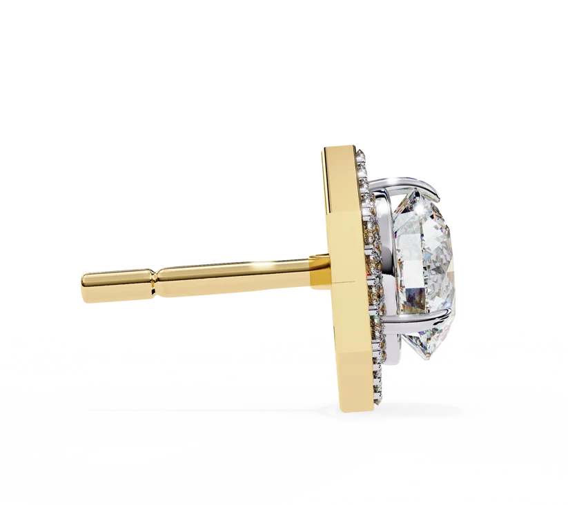 Aurelia Hexagon Diamond Halo Stud Earrings ✨