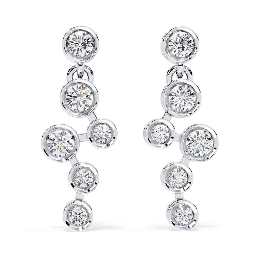 Gold Multi-Stone Diamond Drop Earrings | Luxury Statement Earrings