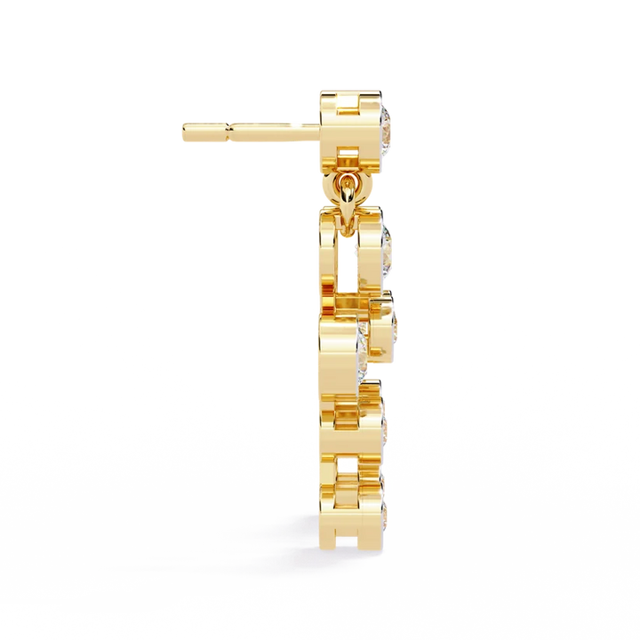 Gold Multi-Stone Diamond Drop Earrings | Luxury Statement Earrings