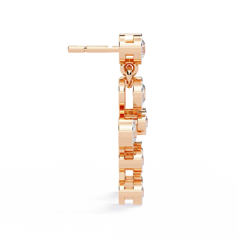 Gold Multi-Stone Diamond Drop Earrings | Luxury Statement Earrings