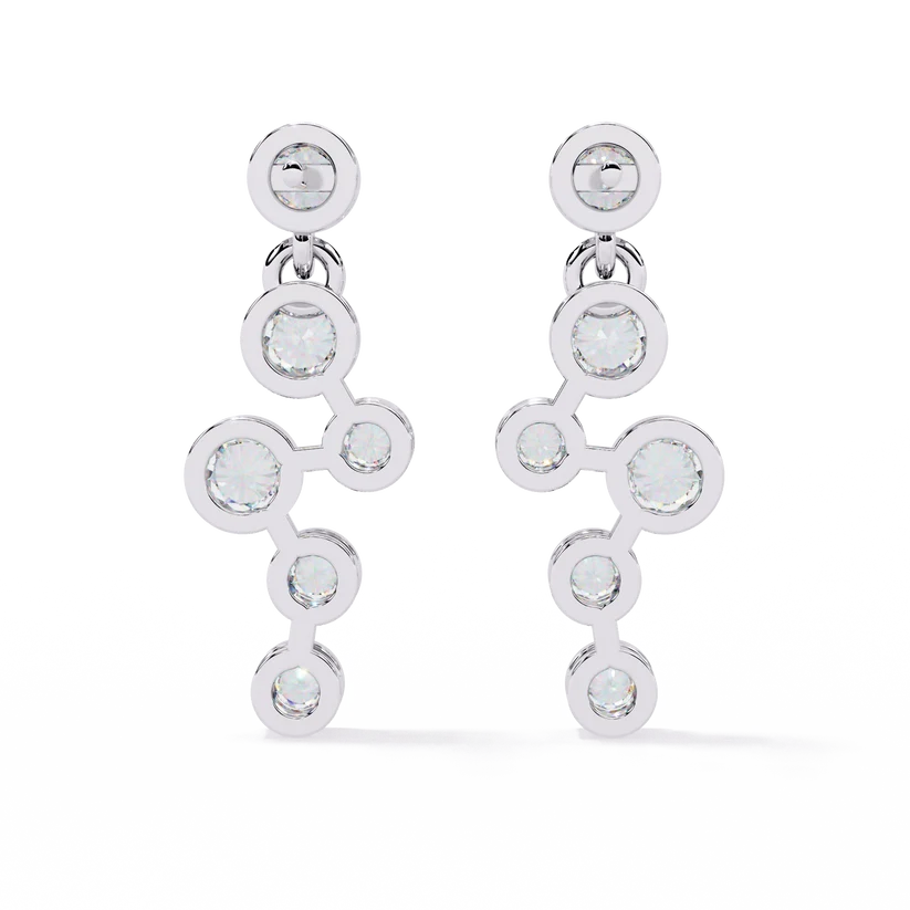 Gold Multi-Stone Diamond Drop Earrings | Luxury Statement Earrings