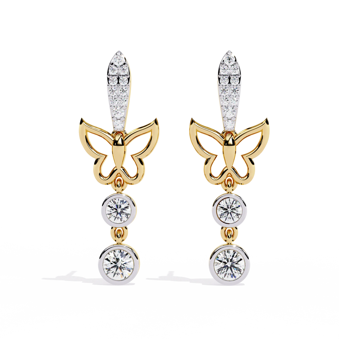 Celestial Butterfly Diamond Drop Earrings