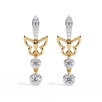 Celestial Butterfly Diamond Drop Earrings