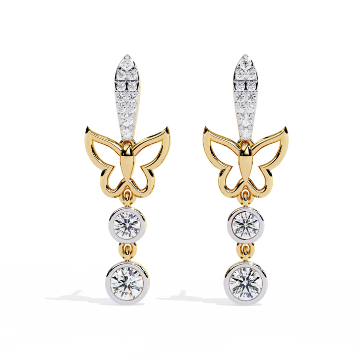 Celestial Butterfly Diamond Drop Earrings
