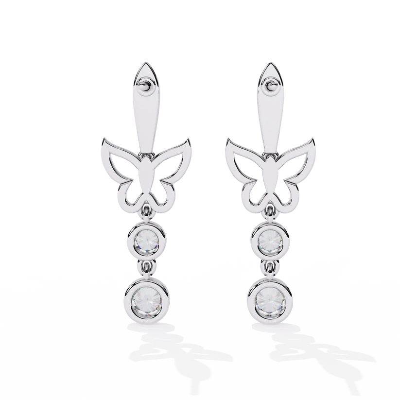Celestial Butterfly Diamond Drop Earrings
