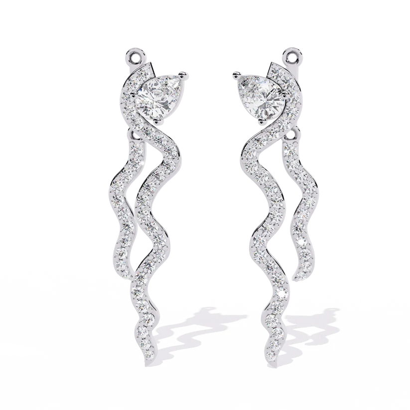 Serpentine Diamond Drop Earrings