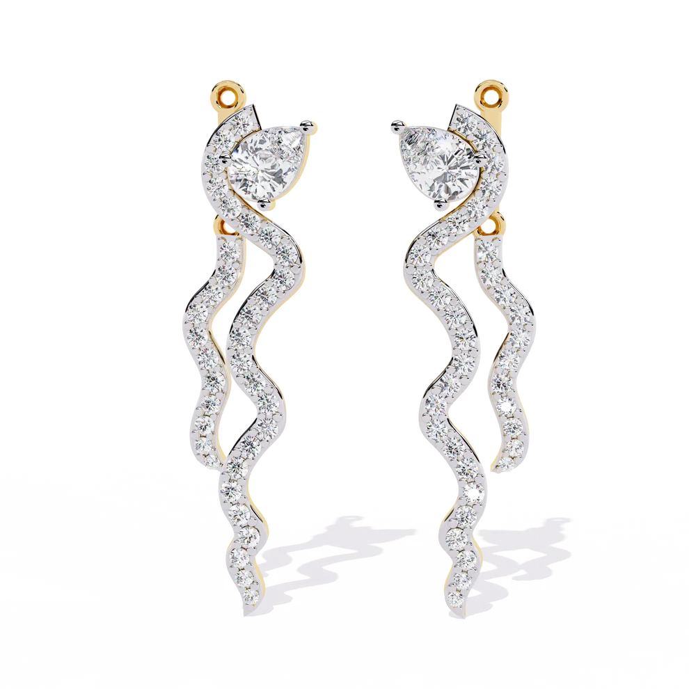 Serpentine Diamond Drop Earrings