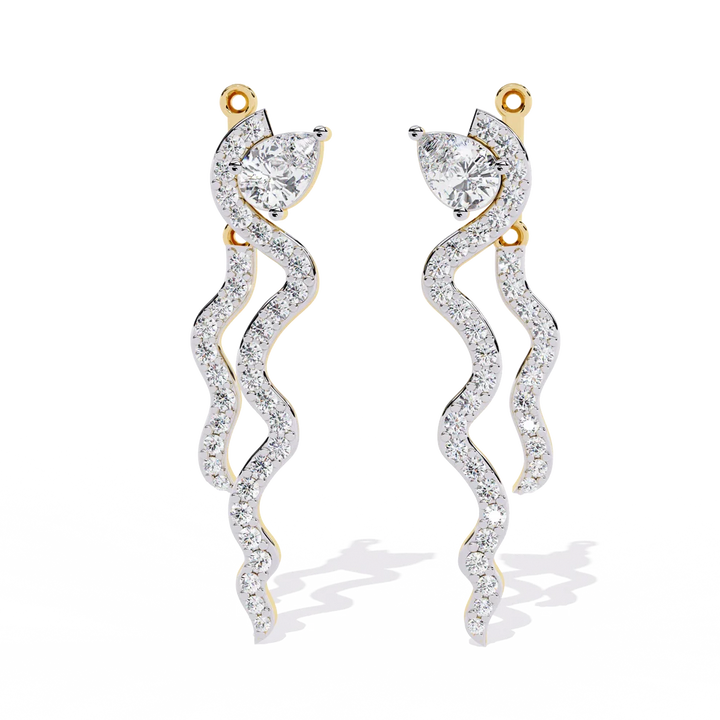 Serpentine Diamond Drop Earrings