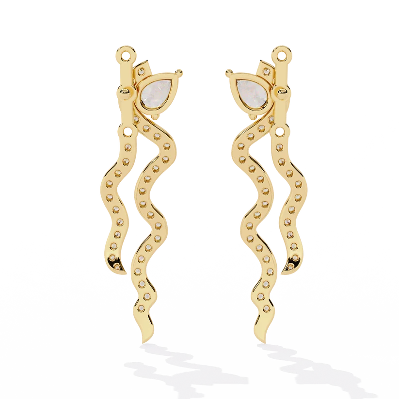 Serpentine Diamond Drop Earrings