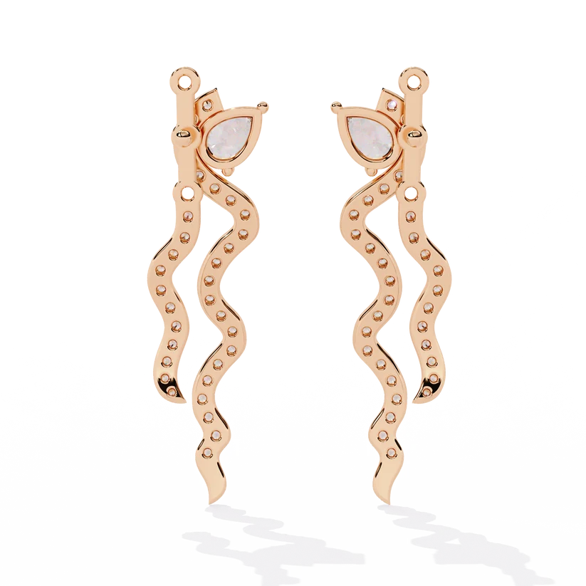 Serpentine Diamond Drop Earrings