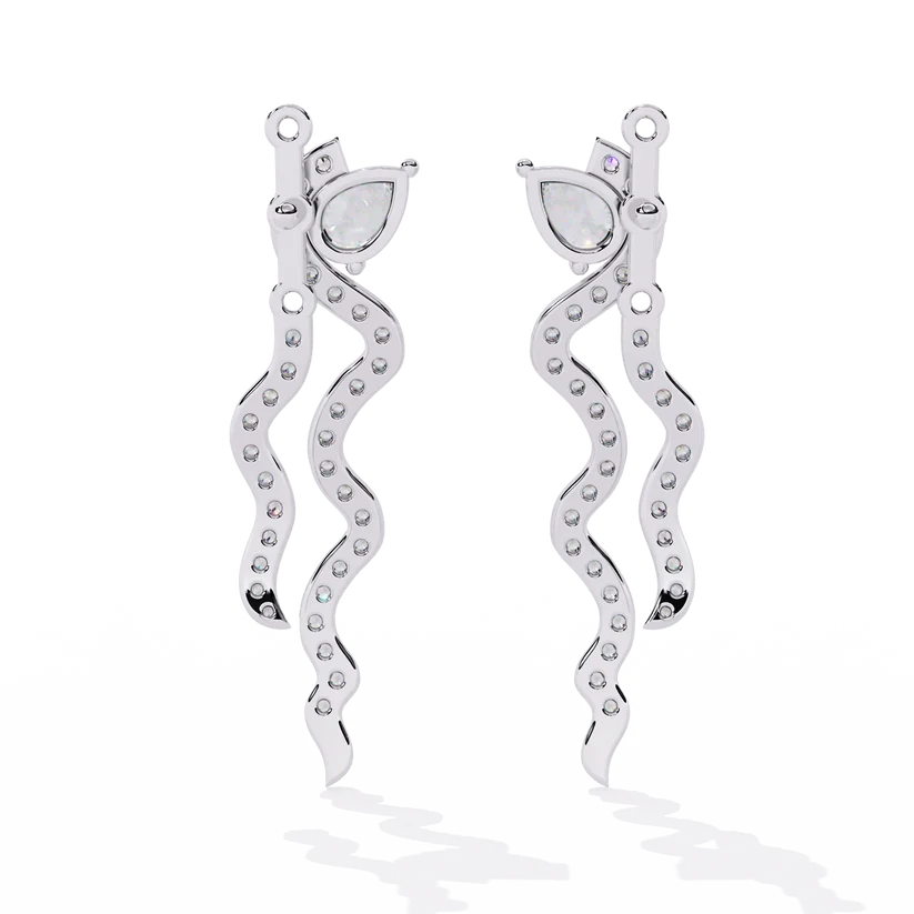 Serpentine Diamond Drop Earrings