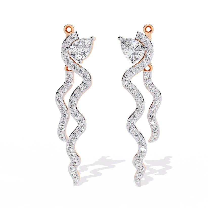 Serpentine Diamond Drop Earrings