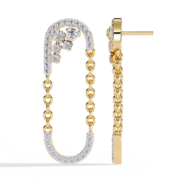 Celestial Chain Diamond Hoop Earrings