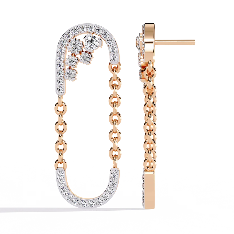 Celestial Chain Diamond Hoop Earrings