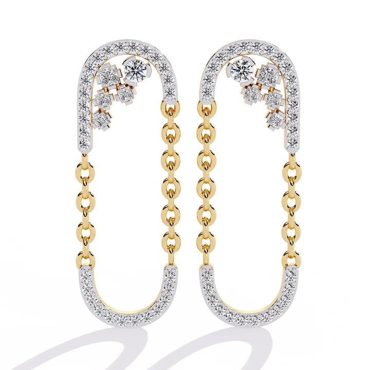 Celestial Chain Diamond Hoop Earrings