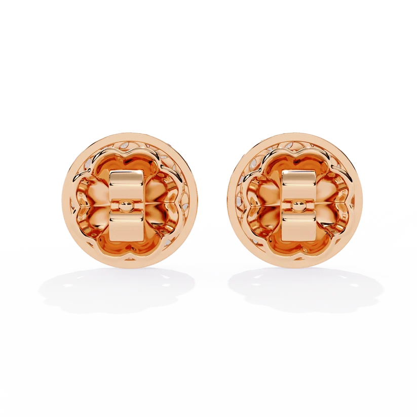 Round & Marquise Diamond Halo Stud Earrings