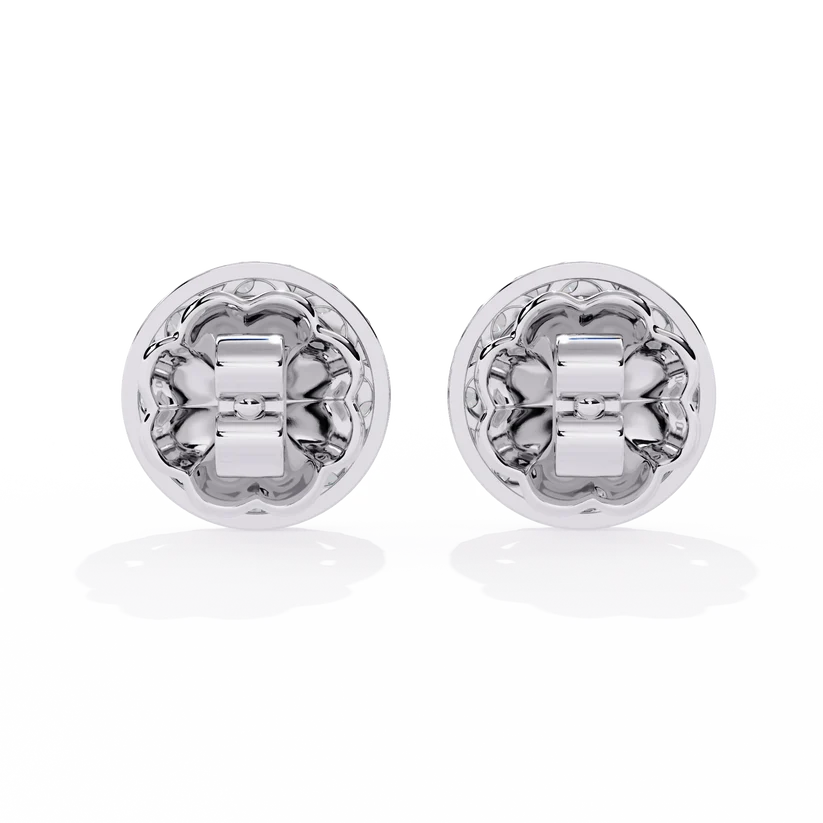 Round & Marquise Diamond Halo Stud Earrings