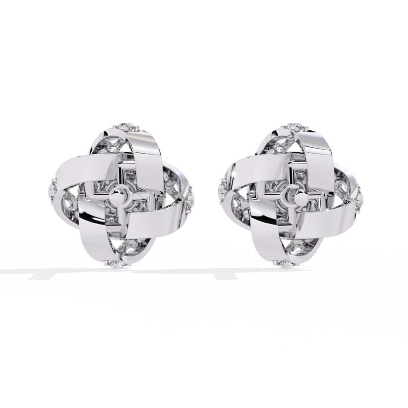 Interlocking Knot Diamond Stud Earrings