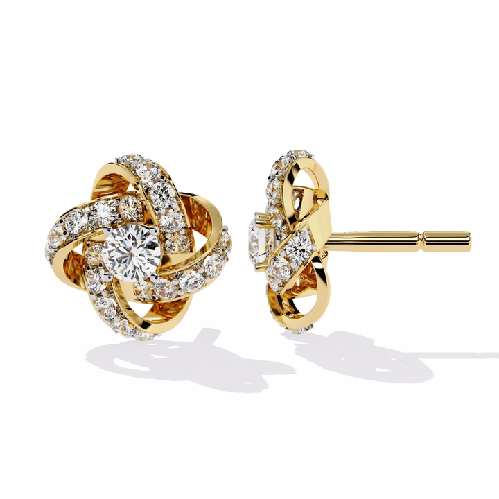 Interlocking Knot Diamond Stud Earrings
