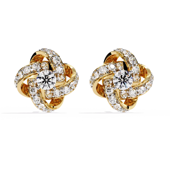 Interlocking Knot Diamond Stud Earrings