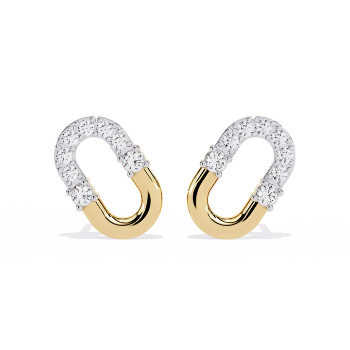 U-Shaped Diamond Horseshoe Stud Earrings