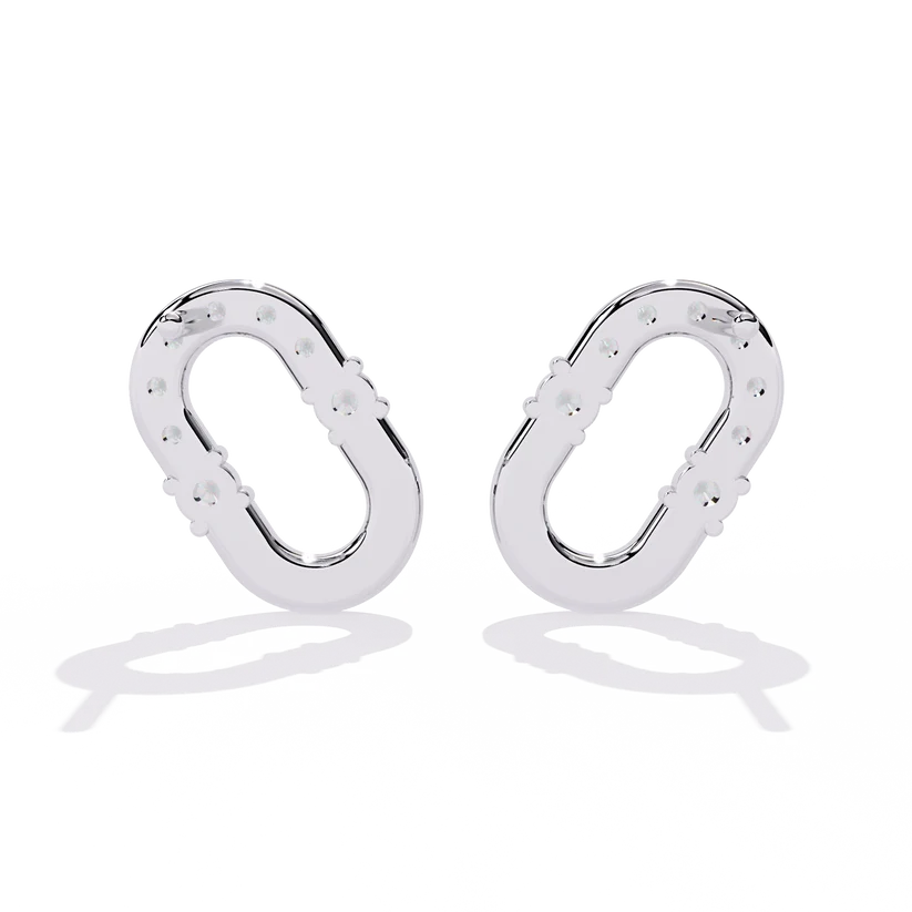 U-Shaped Diamond Horseshoe Stud Earrings
