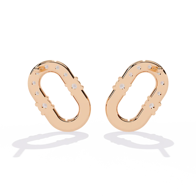 U-Shaped Diamond Horseshoe Stud Earrings