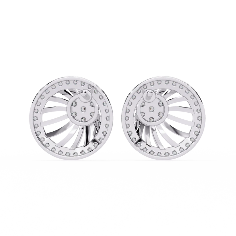 Sunburst Diamond Halo Stud Earrings in Gold