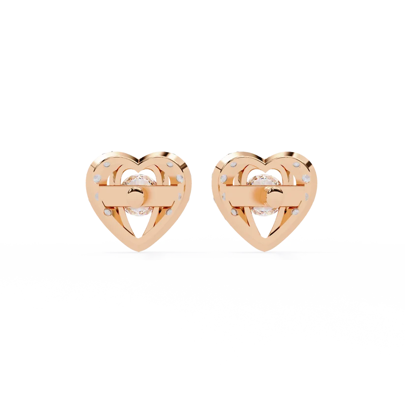 Amore Heart Diamond Pave Drop Earrings