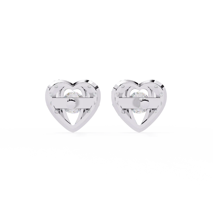 Amore Heart Diamond Pave Drop Earrings