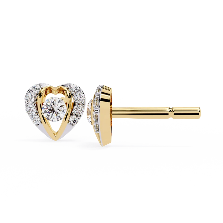 Amore Heart Diamond Pave Drop Earrings