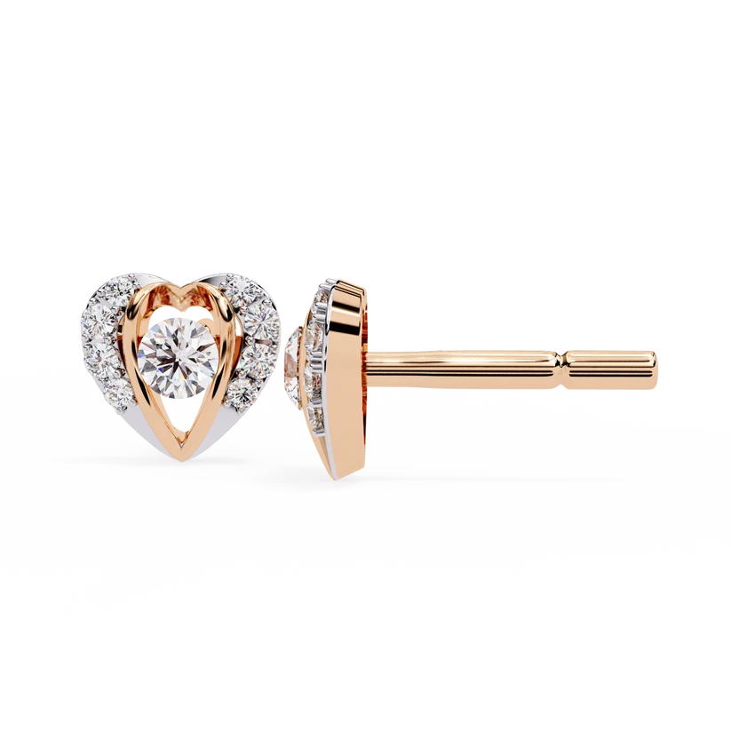 Amore Heart Diamond Pave Drop Earrings